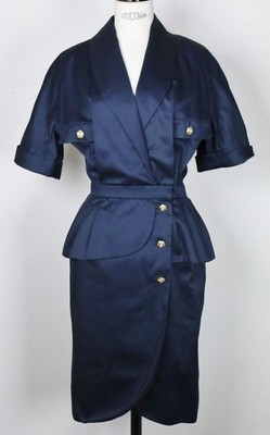 VINTAGE CHANEL Camellia Buttons Dress Size 36