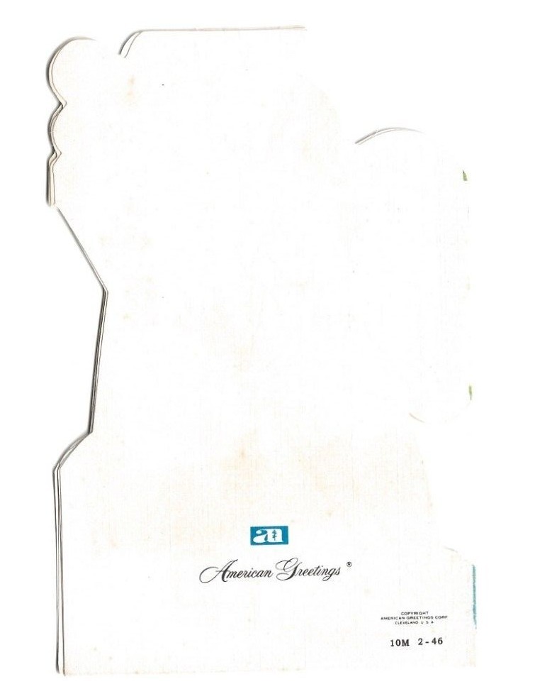 Anthropomorphic COFFEE POT Die Cut Mother's Day Card AMERICAN GREETINGS 1960's