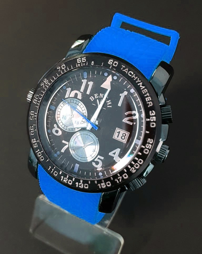 Orologio Da Polso Benchi D9652A Uomo Analogico Quarzo Sportivo Casual Blu lac