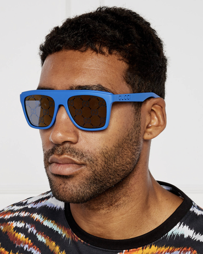 Pre-owned Gucci Gg1570s-004 Blue Sunglasses