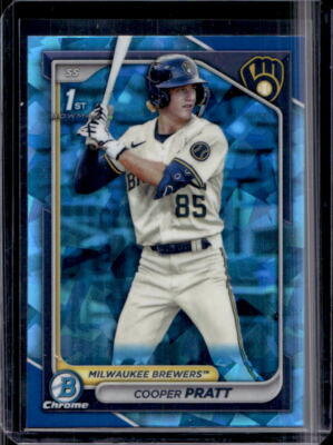 2024 Bowman Chrome Sapphire Cooper Pratt 1st Prospect #BCP-137 Brewers (A)