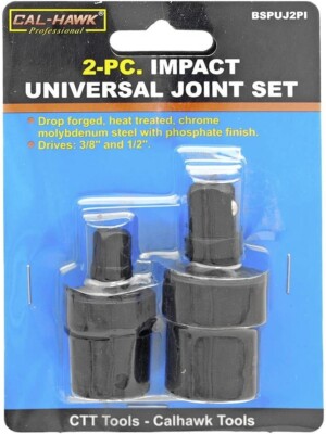 2pc Universal Impact Joint Set 3/8'' & 1/2'' DR. CR-MO Ball Type Swivel Socket