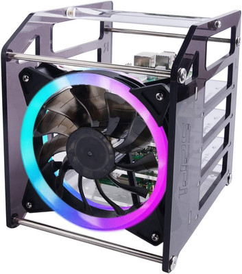 Cluster Case for Raspberry Pi, Pi Rack Case Stackable Case with Cooling Fan 120M