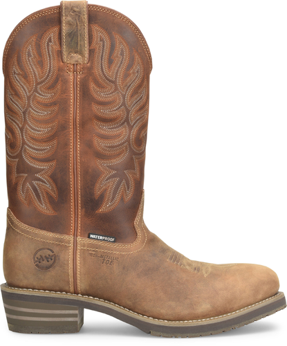 Pre-owned Double-h Boots Men's 12” Garza Composite Toe Waterproof Ice™ Western Work Boot In Brown
