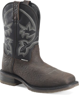 Pre-owned Double-h Boots Men's Men's 10” Ronan Composite Toe Waterproof Ice™ Stockman In Brown