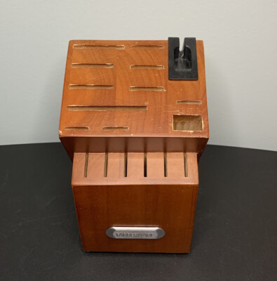 Farberware 17 Slot Wooden Knife Block Storage Countertop Organization Sharpener