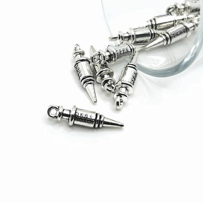 4, 20 or 50 BULK pcs Silver 3D Syringe Doctor Nurse Charms - US Seller - AS1309