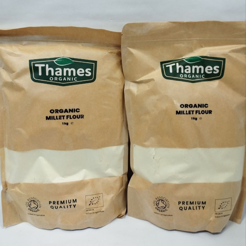 Thames Organic Organic Millet Flour 2 Pack of 1kg Nutritious Alternative Vegan