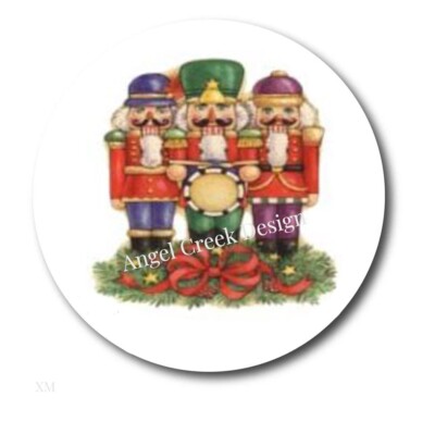 48 Christmas Stickers Holiday Nutcrackers Envelope Seals Labels 1.2'' Round