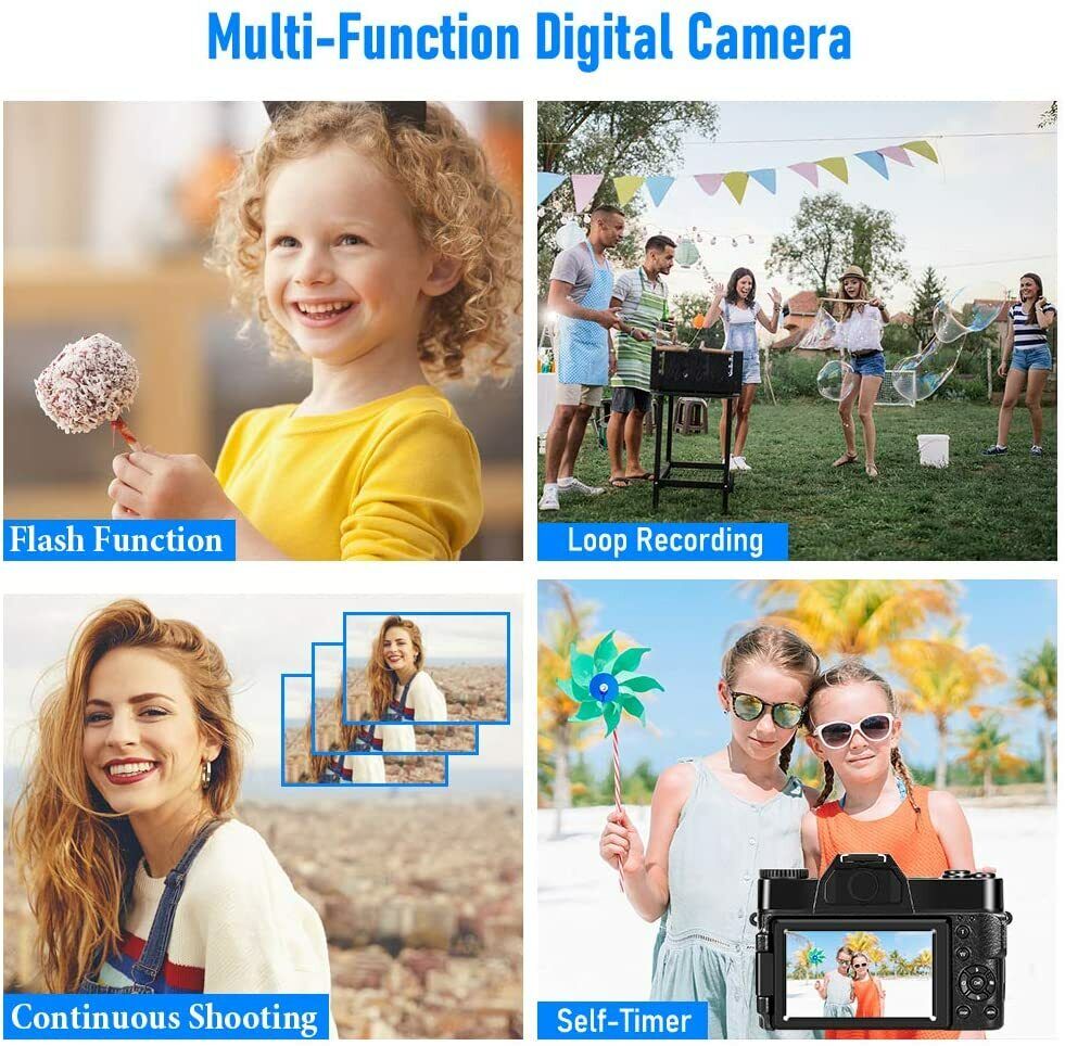Digital Camera 48MP 4k Camera Vlogging Camera for YouTube 30FPS with WIFI 16X