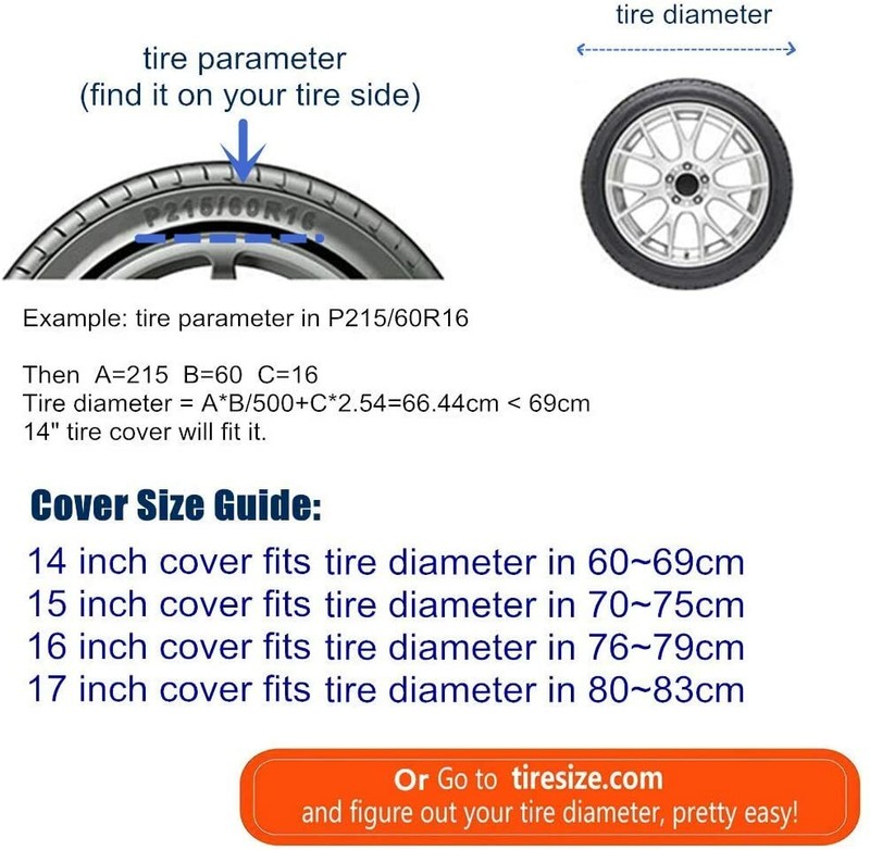 16" WHITE SPARE WHEEL TIRE COVER HEAVY VINYL EASY INSTALL PROTECTOER 29" 30" 31"