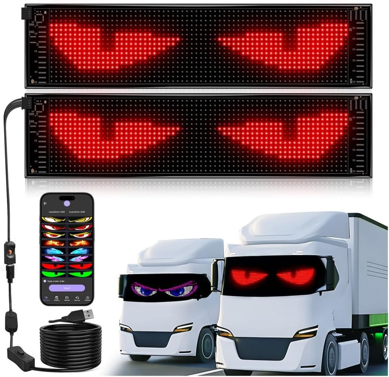 Multifunctional Bright 2PCS Devil Eyes for Cars Windshield - 23in x 5in [ Upgrad