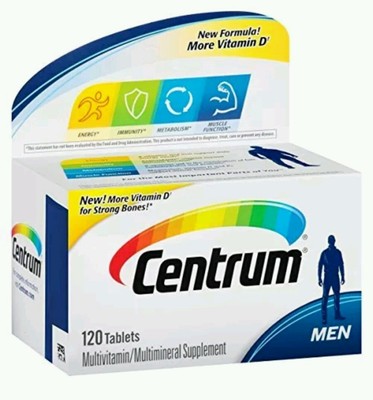 Centrum Men MultiVitamin Multimineral Supplement 120 Tablets Exp Date 09/19+