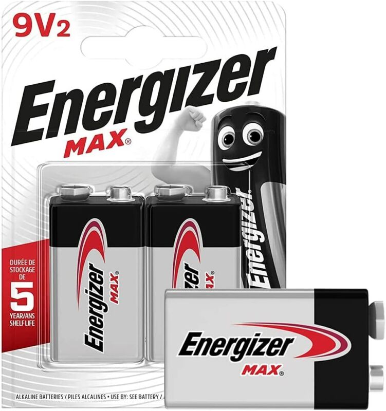 2 X Energizer Max Plus Power 9v 6lr61 Mn1604 Pp3 Alkaline Batteries Smoke Alarm