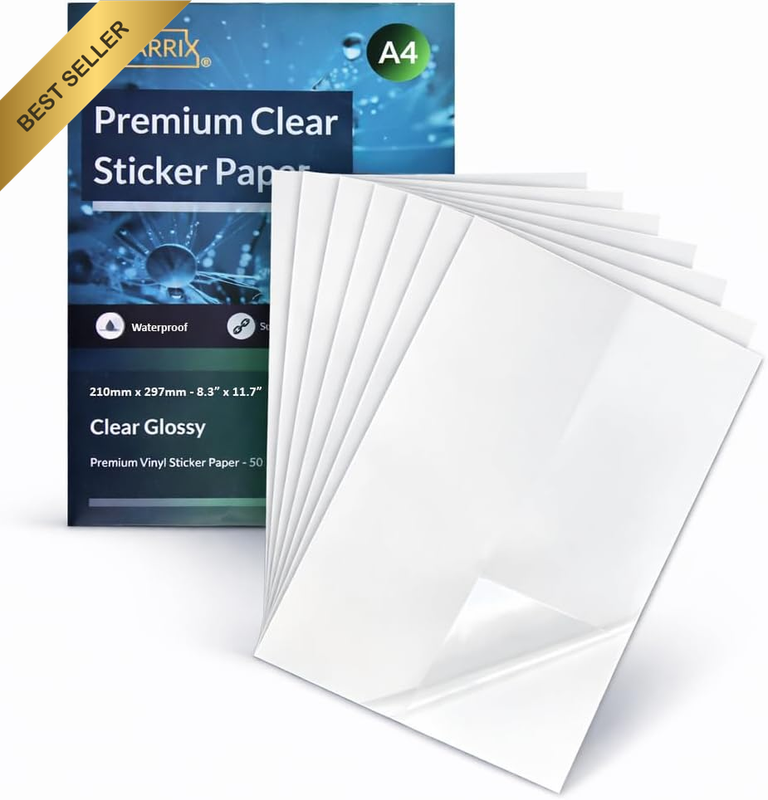 Australia Printable Vinyl Sticker Paper for Laser Printer Only, Transparent Clea