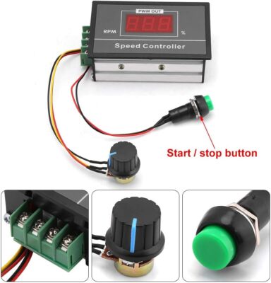 New DC Motor Speed Controller PWM Control Start Stop Switch 12V 24V 36V 48V 30A