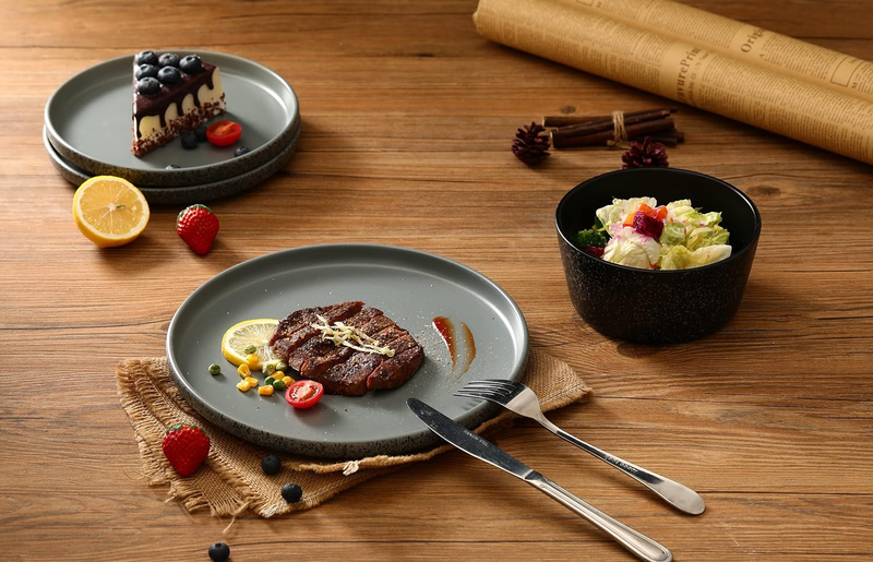 16 Piece round Kitchen Dinnerware Set,Plates and Bowls Sets,Dishes, Plates, Bowl