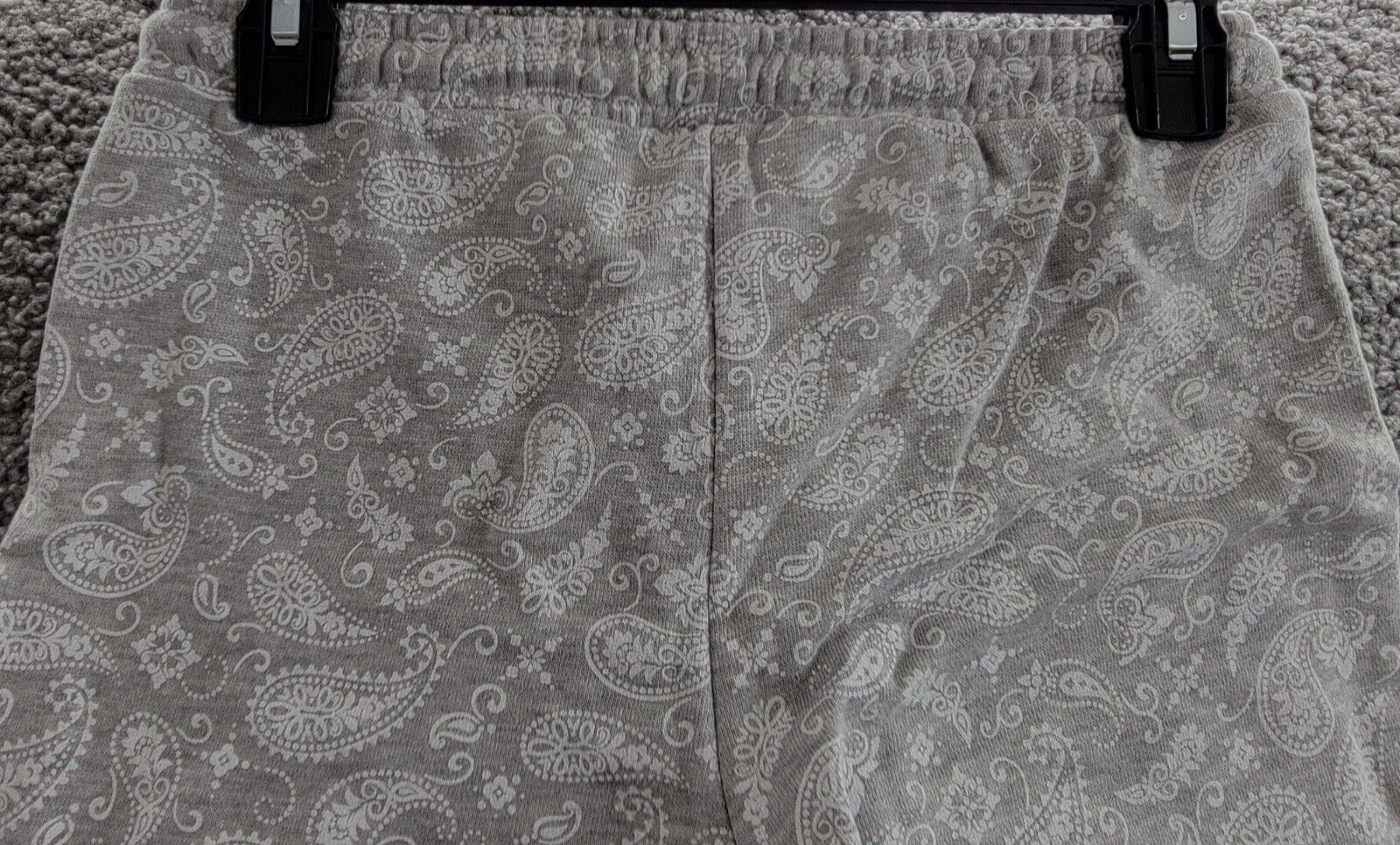 AQUA Camp Bandana Print Lightning Patch Shorts Women's XS Gray Paisley Pull On - Picture 13 of 17