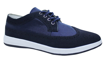 SCARPE FRANCESINE UOMO DIAMOND CASUAL BLU ECOPELLE CAMOSCIO NUOVE da 40 a 44