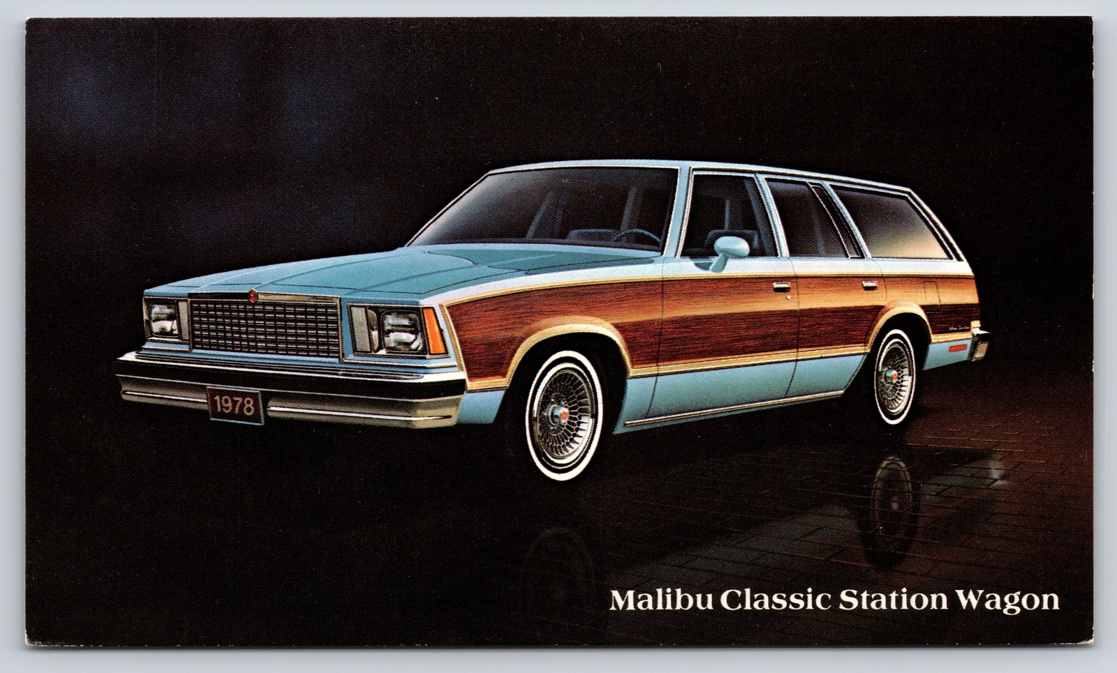 Transport~1978 Malibu Classic Station Wagon W/ Wood Paneling~Vintage Postcard