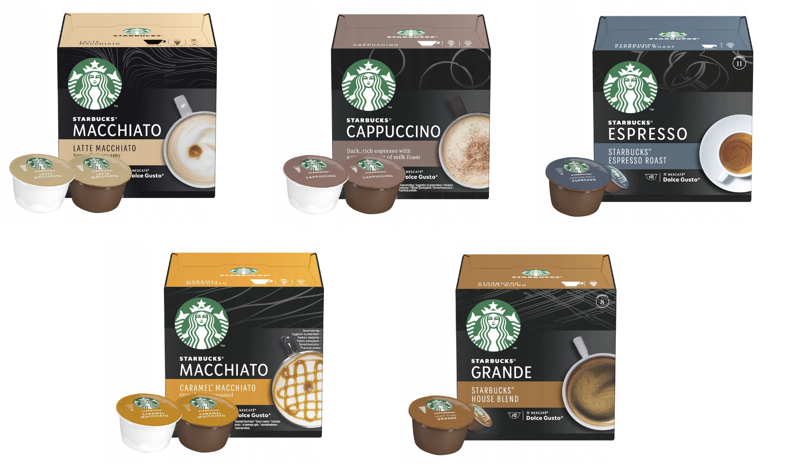 NESCAFE DOLCE GUSTO STARBUCKS CAPSULES - HOT COFFEE - LATTE