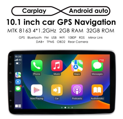 10.1'' Touch Screen Android 12 Carplay Car Stereo Radio Wifi Navigation GPS RDS