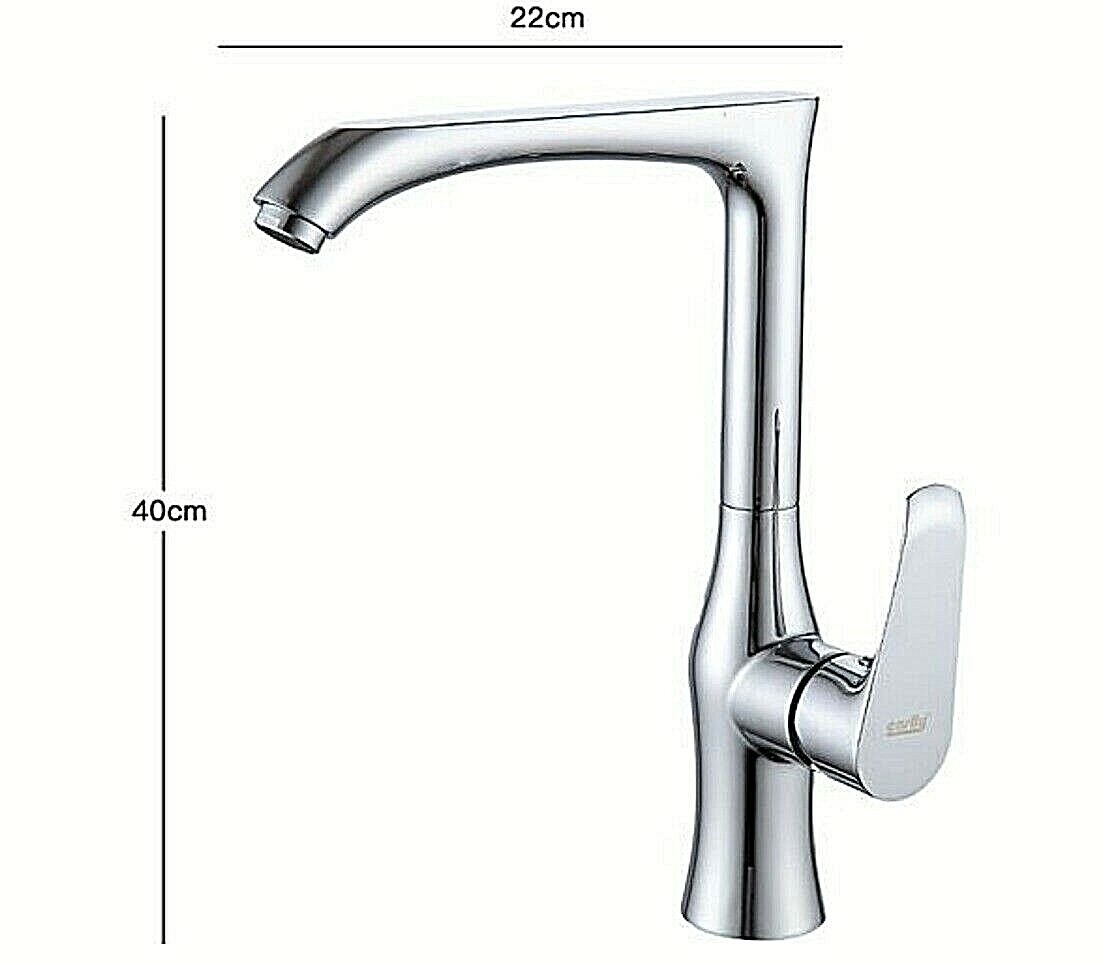 Rubinetto Miscelatore Lavello Canna Alta Quadrata Moderno Modello Love 52790 eas