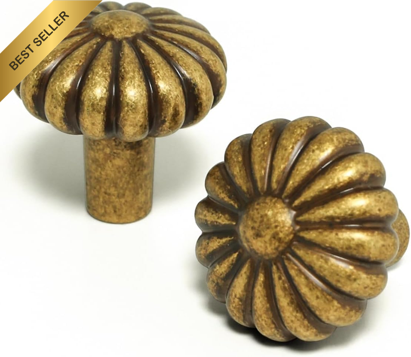 Antique Brass Zinc Alloy Cabinet Knobs Classic Vintage Drawer Handles with round