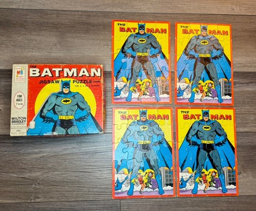 Vtg 1966 Milton Bradley The Batman Jigsaw Puzzle Game w