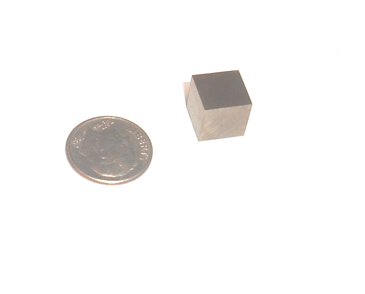 Uranium Metal 10 mm cube -- Element Sample  U-238 DU Element # 92
