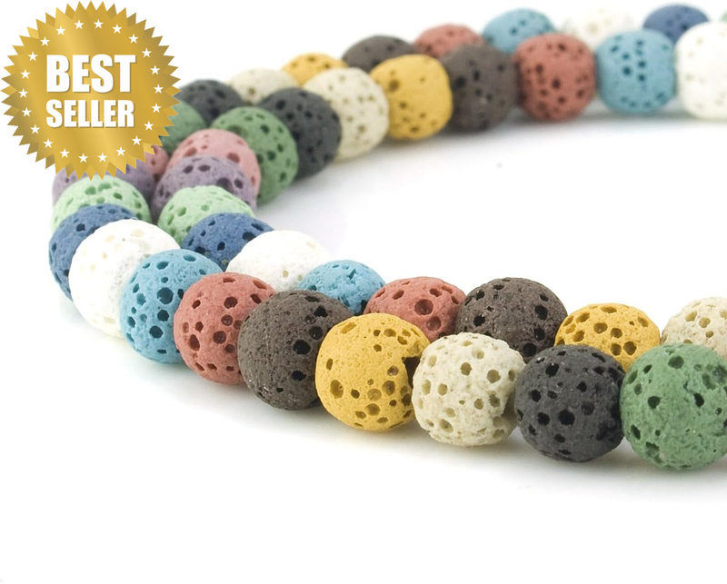 6-12mm Lava Rock Stone Beads Round Loose Semi-Precious Gemstone