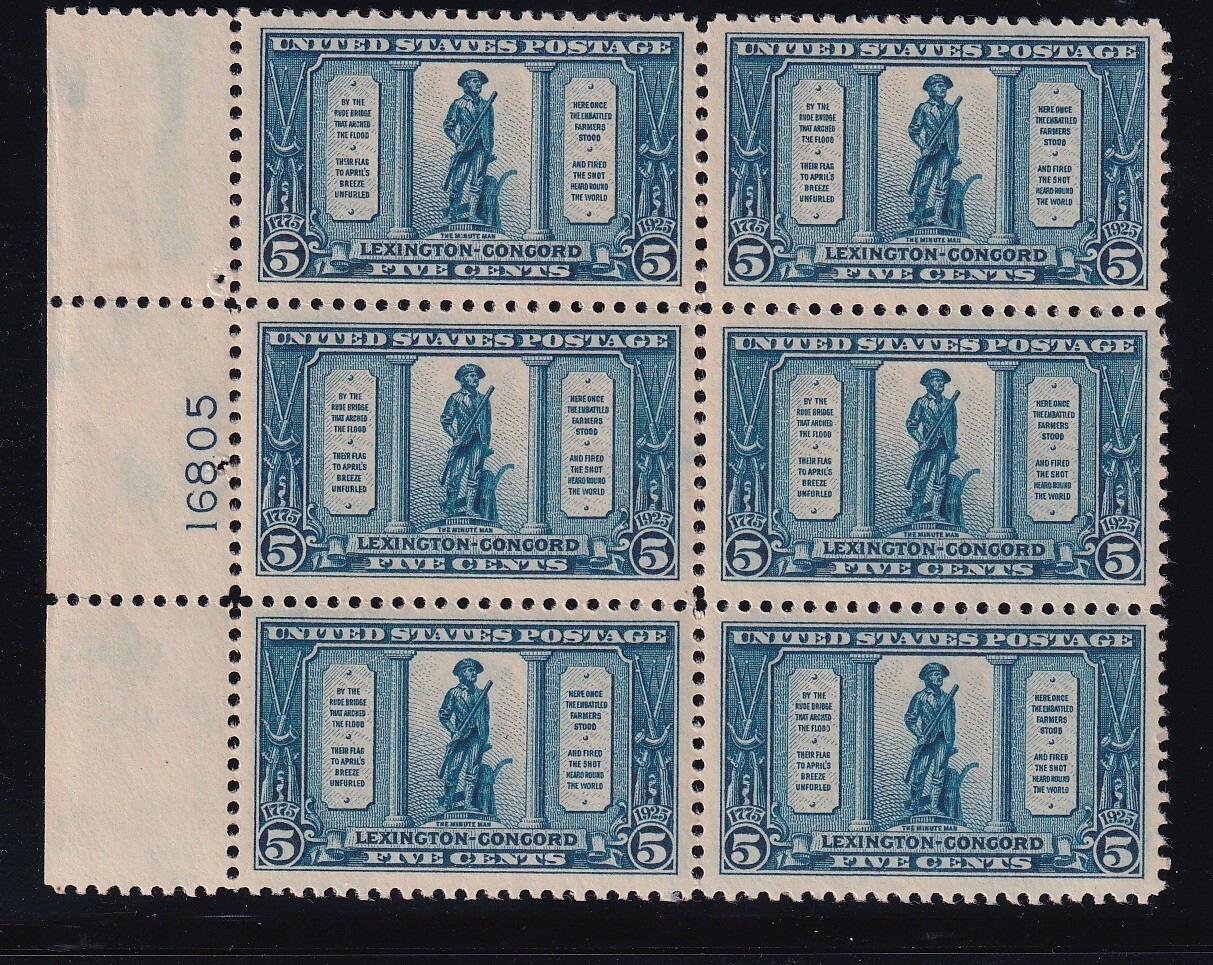 619 XF OG mint never hinged plate block with nice color