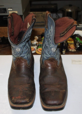 JUSTIN GS9052 11 FIREMAN BROWN SQUARE TOE COWBOY BOOTS 12 EE FREE SHIPPING  | eBay