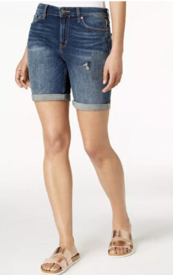 New Calvin Klein Jeans Moderns Classics Women's Denim Shorts Roll Cuff Sz 26