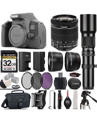 Canon EOS 850D (Rebel T8i) DSLR Camera + 18-55mm IS STM + 500mm - Best Value New