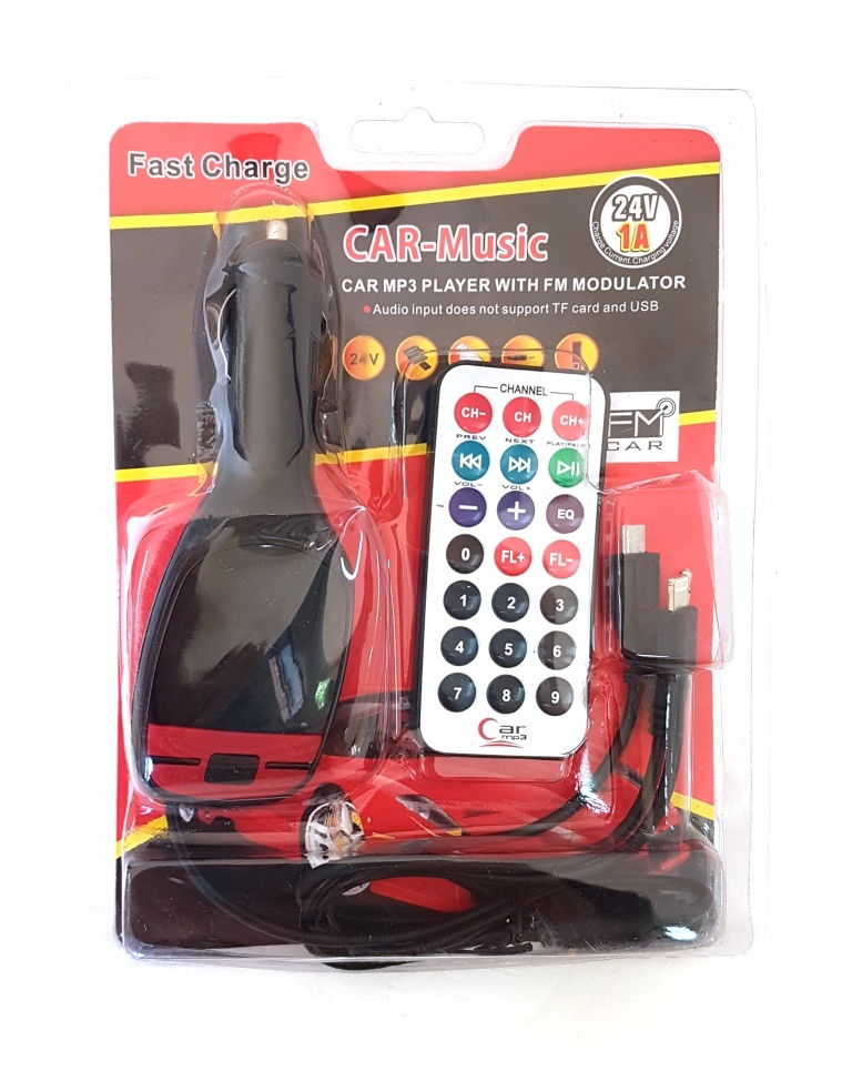 Trasmettitore Fm 8in1 Con Cavo Triplo Jack Microusb Iphone 5 Mp3 Telecomando hsb