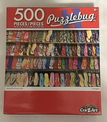 Puzzlebug 500 Piece Jigsaw Puzzle - Colorful flip flops 18.25' X 11'