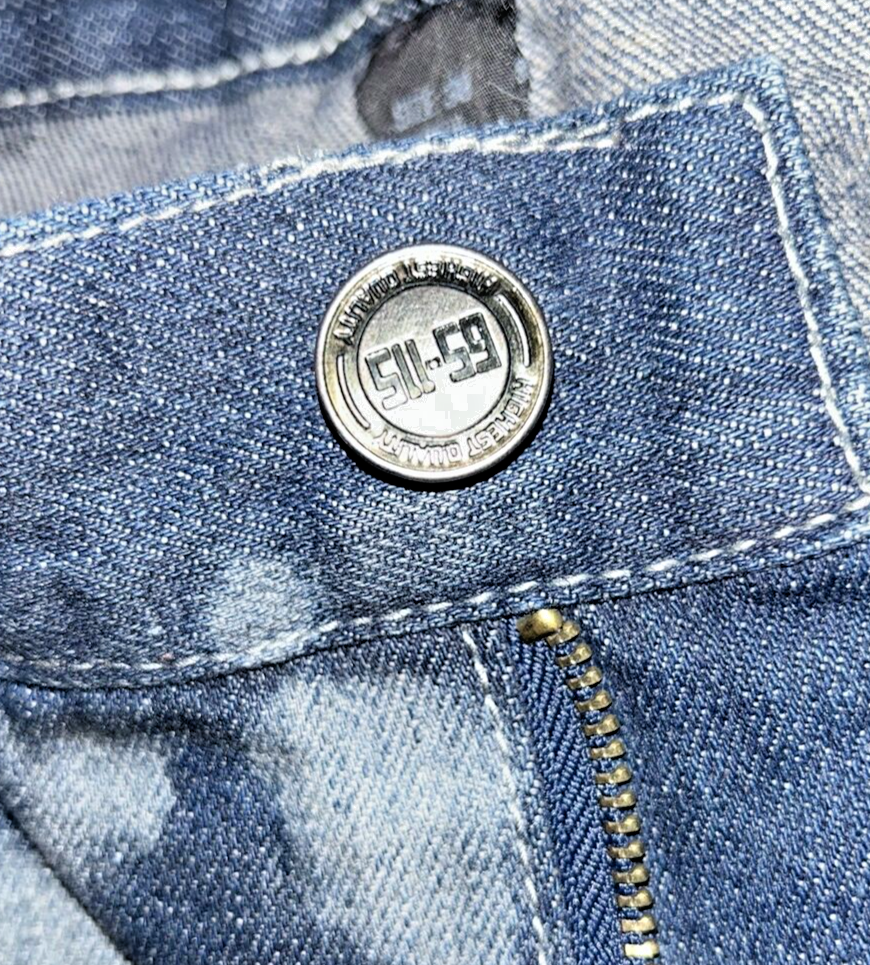 GS 115 Jeans Men's 38 Blue Relaxed Straight Acid Wash Denim Men's 38