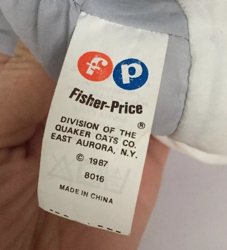 VTG 1987 Puffalump Christmas Mouse Grey Candy Cane Bow Plush Fisher-Price Plush