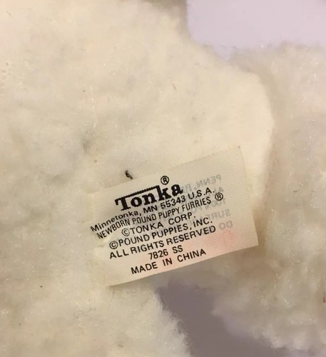 Tonka Vtg Newborn 2 Pound Puppy Plush Poodle Pink Bows Spotted 1985 Furries