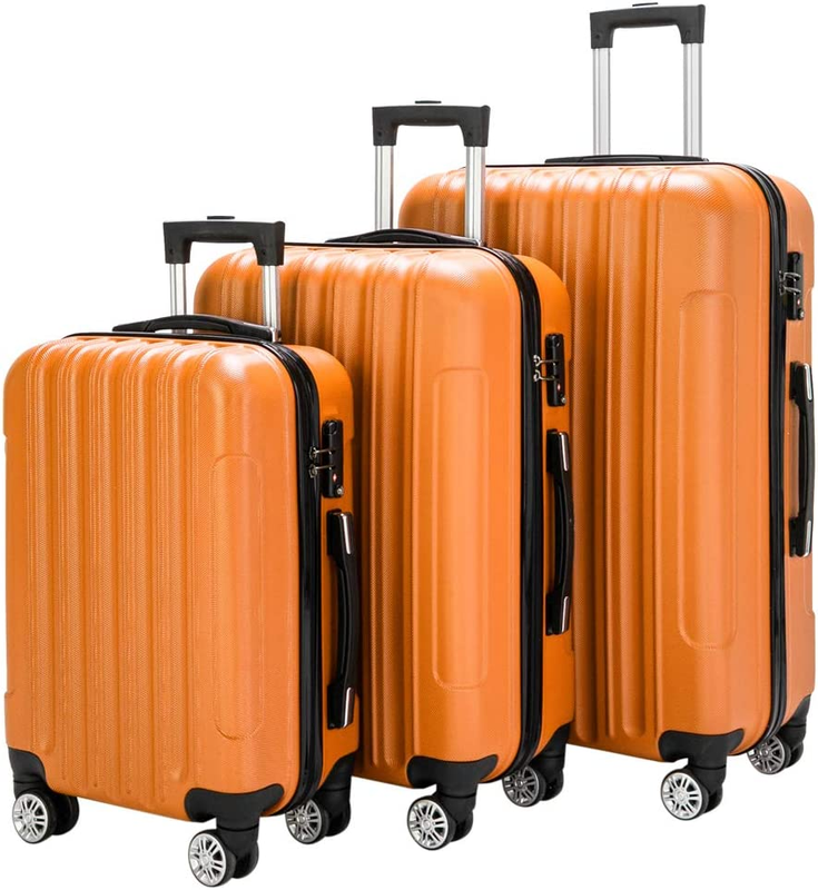 Luggage Set of 3 Hardside Carry on Suitcase Sets with Spinner Wheels & TSA Lock,