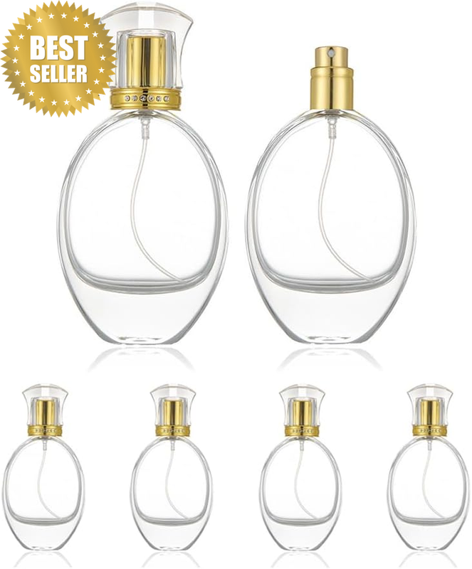 6 Pack 50Ml Refillable Spray Perfume Bottle, Empty Glass Fine Spray Bottle, Leak