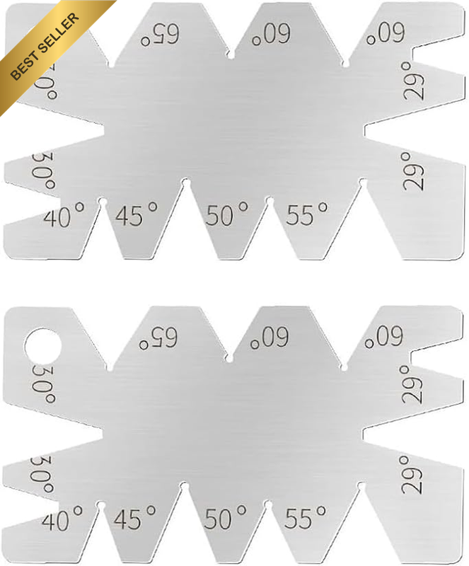 2PCS Thread Screw Cutting Welding Gauge Set with 8 Angle Measurement 29° 30° 40°
