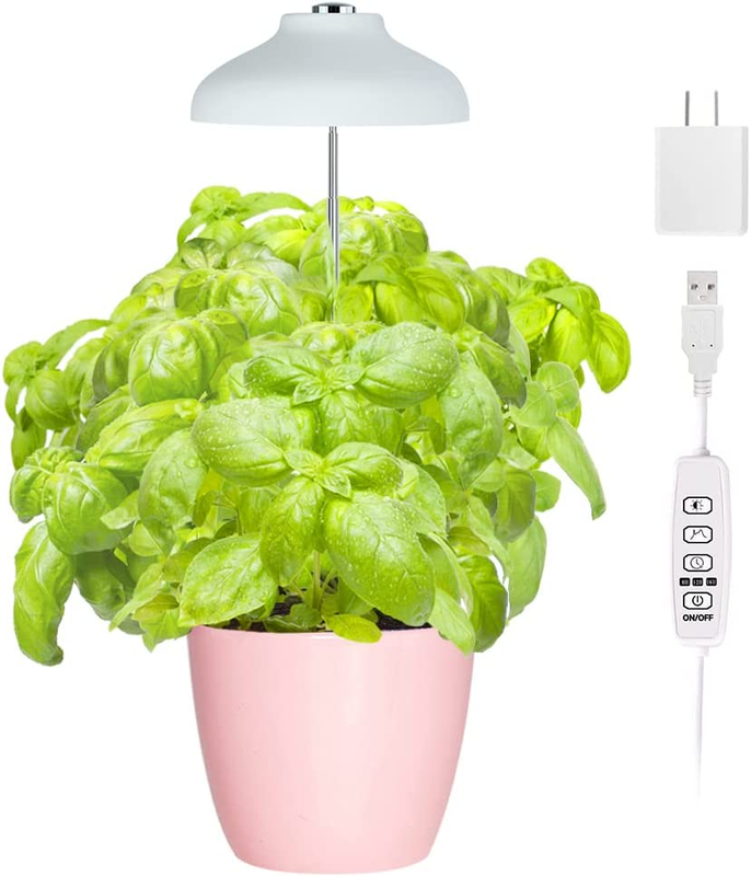 LED Umbrella Plant Grow Light, Herb Garden, Height Adjustable, Automatic Timer,