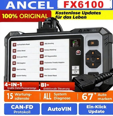 2026 ANCEL FX6100 Profi KFZ Diagnosegerät Auto OBD2 Scanner ALLE SYSTEM TPMS DPF