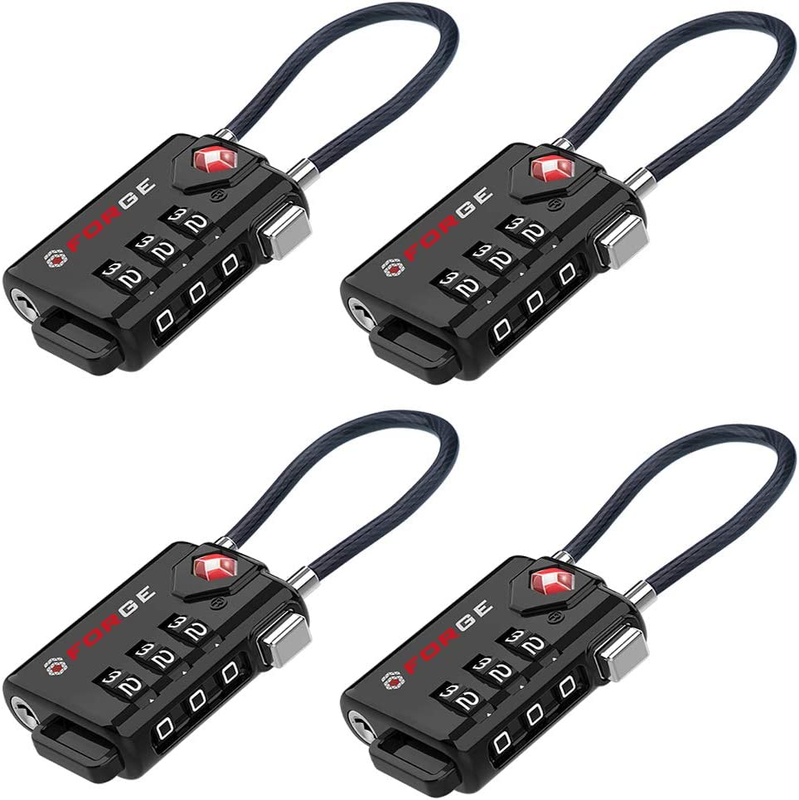 Locks, Re-settable Combination With Black 4 Pack