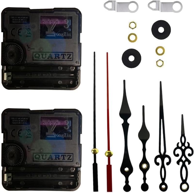 Clock Movement 2 Pieces DIY Clock Works Battery Operated Clock Mechanism 2 Pairs