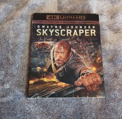 Skyscraper (Ultra HD Blu-ray, 2-disc set, 2018) 4K UHD The Rock with Slip Cover