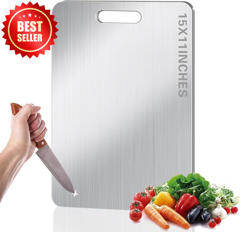 Titanium Cutting Board Stainless Steel Double Sided Food Grade Chopping US