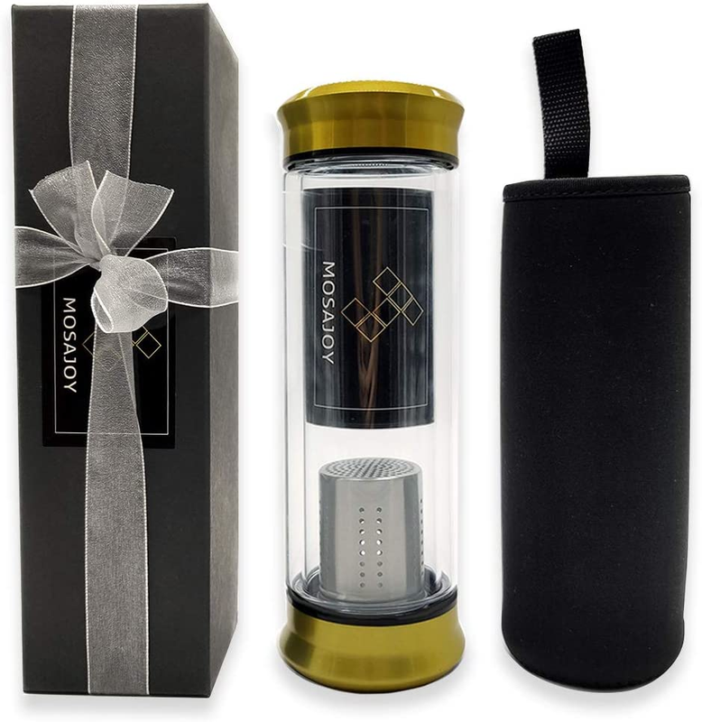 Bottle Tumbler With Infuser | Bpa Free Double Wall Glass Tra